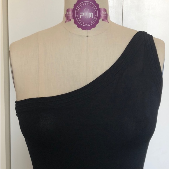 Bebe One shoulder Black Mini Dress - Picture 2 of 4